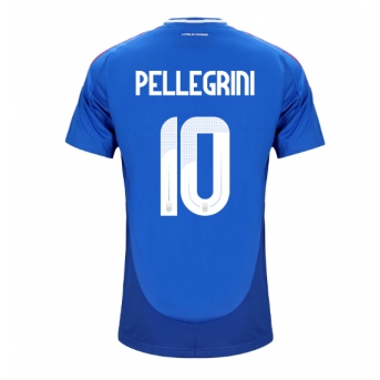 Italia Lorenzo Pellegrini #10 Maglia Gara Casa Repliche Europei 2024